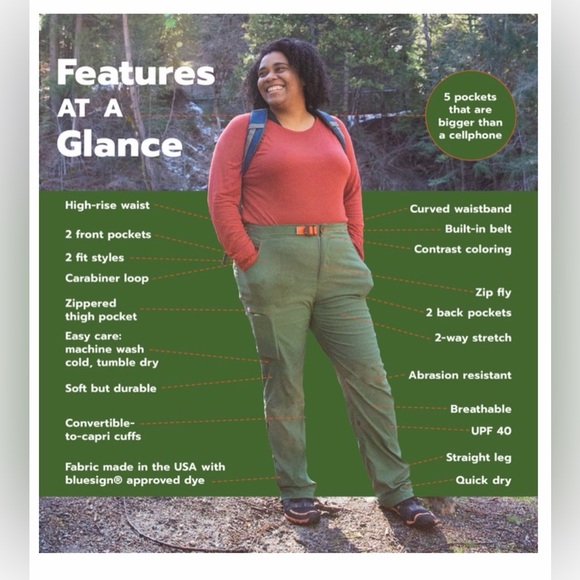 Alpine Parrot Women’s Ponderosa Hiking Pants Sky Black/Mountain 18 - Picture 6 of 11